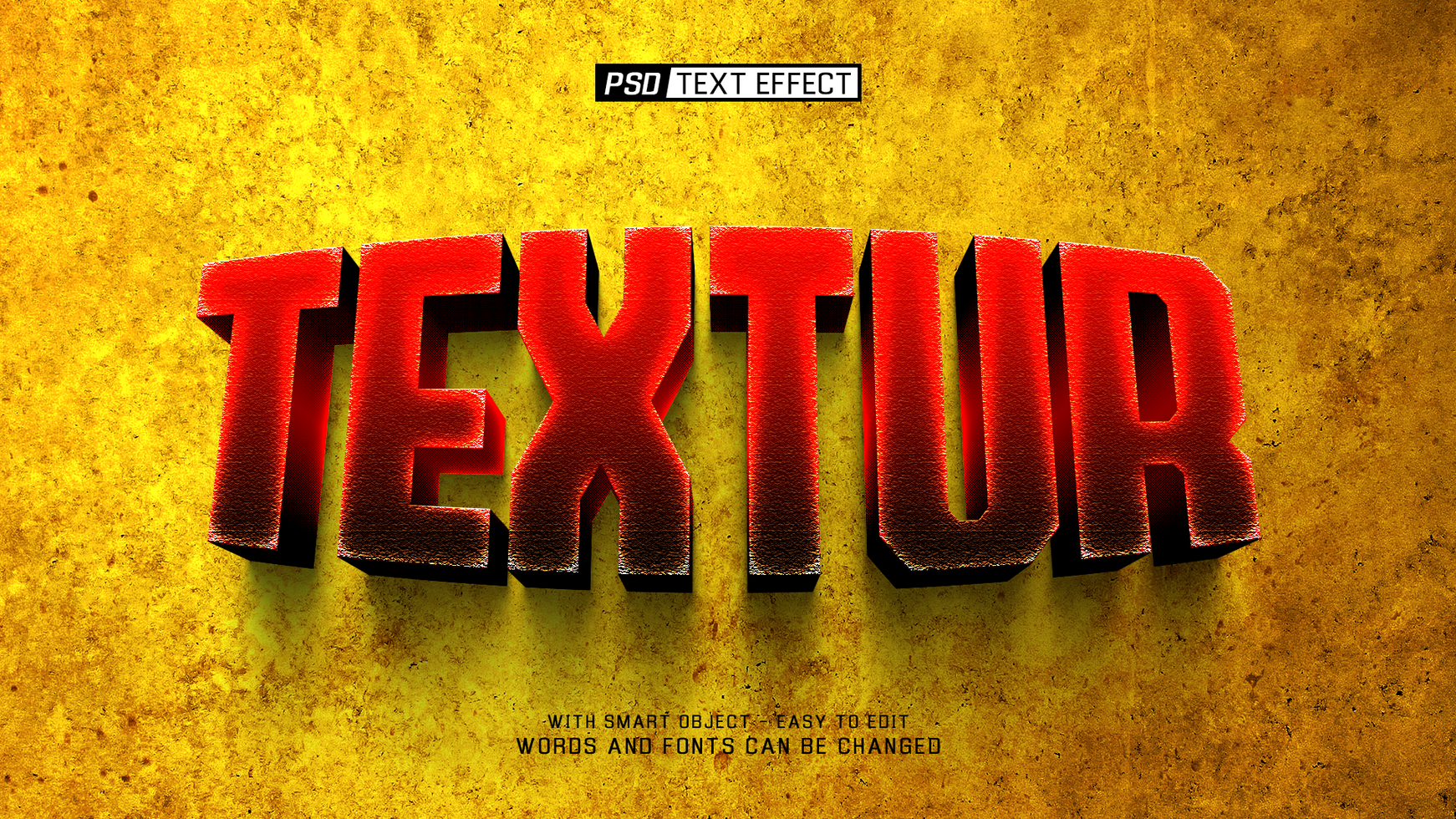textur text effect psd