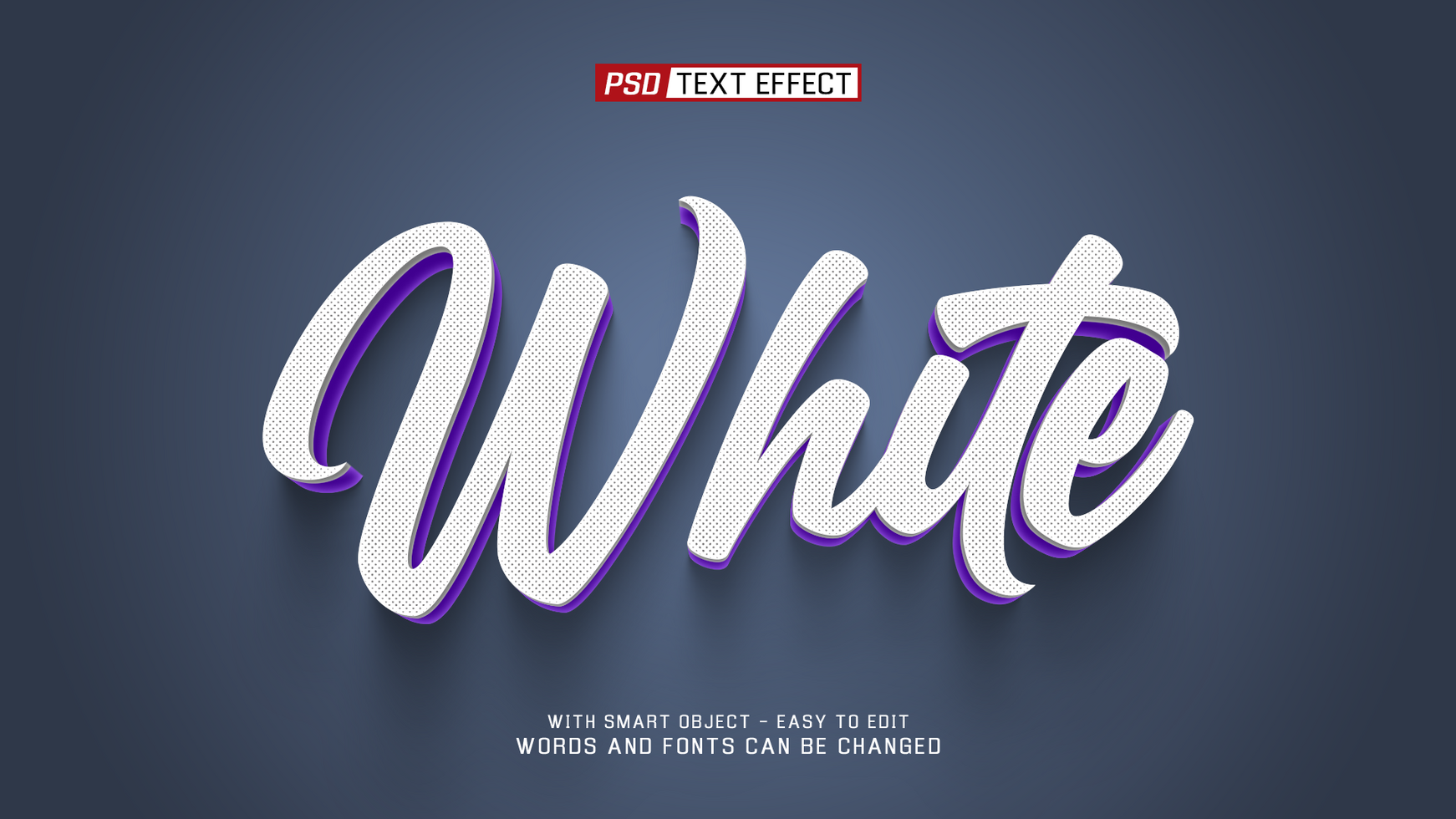 white 3d text effect psd