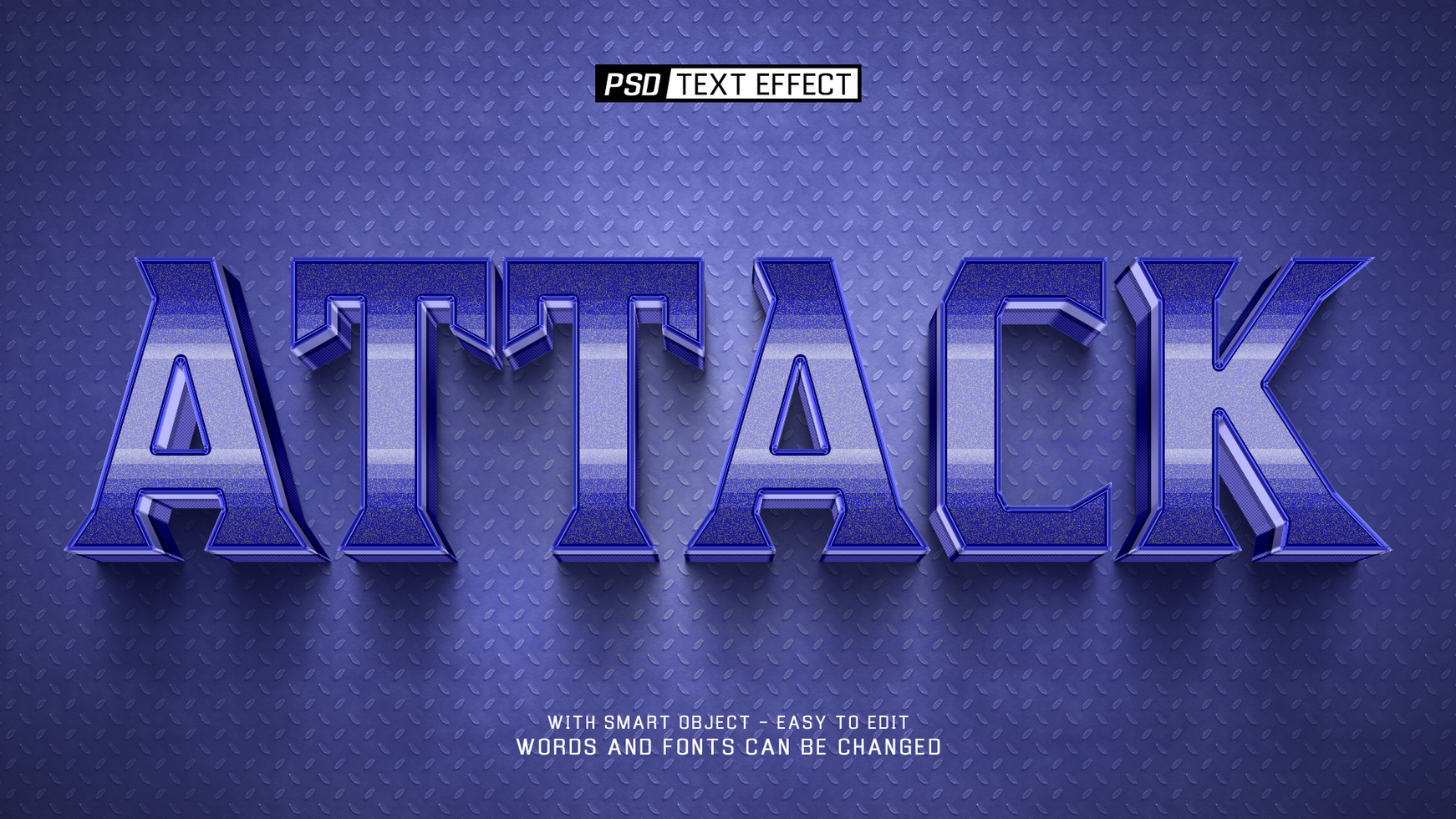 attack 3d text effect psd