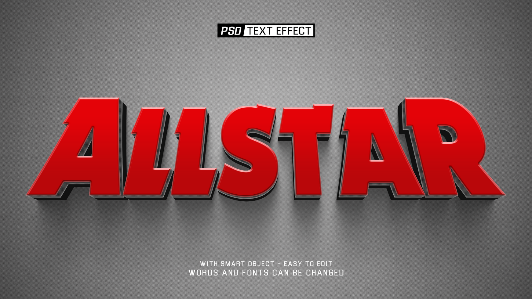 allstar 3d text effect psd