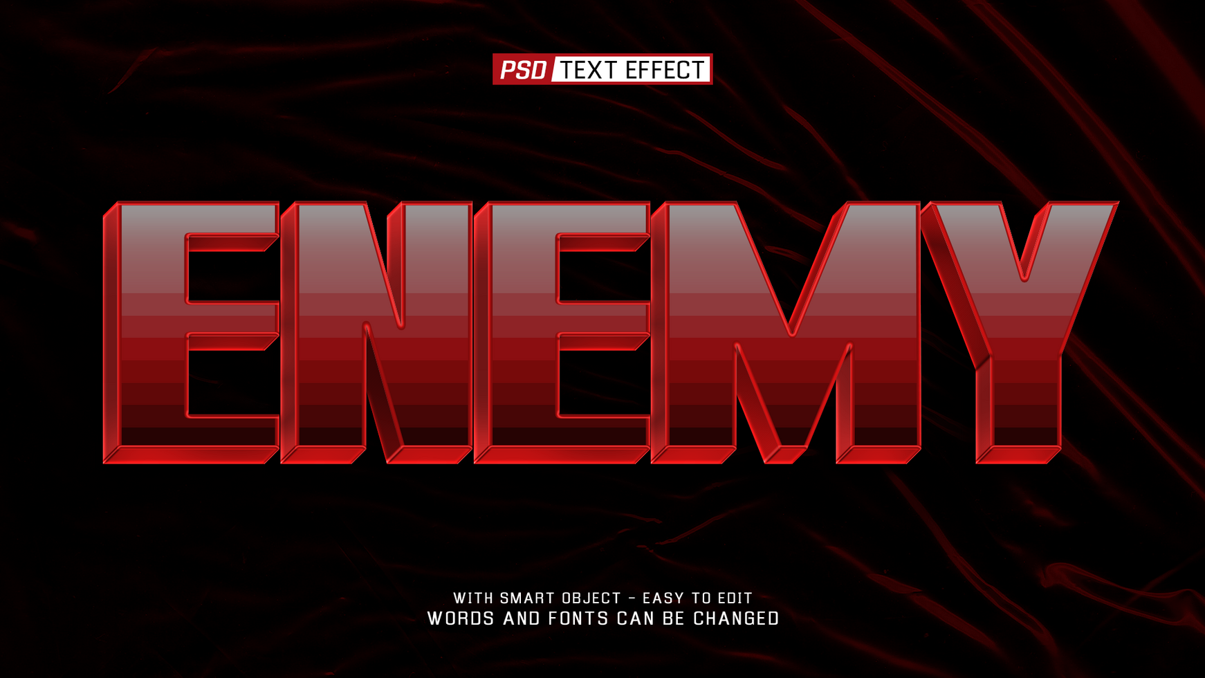 enemy 3d text effect psd