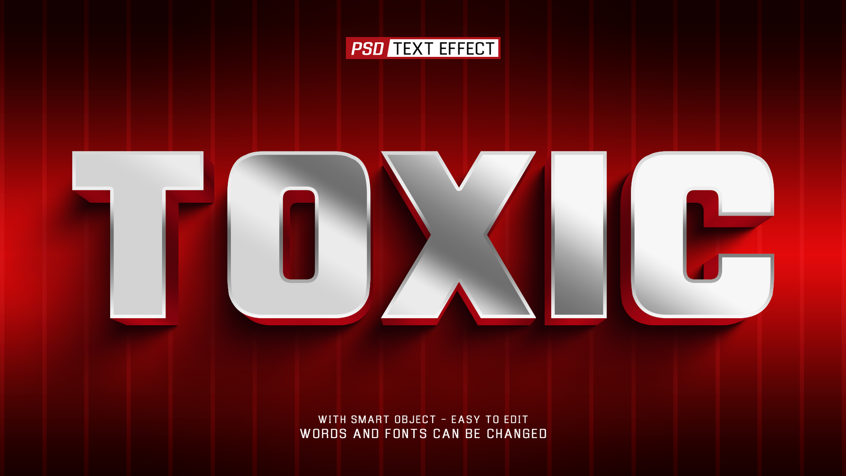 toxic 3d text effect psd