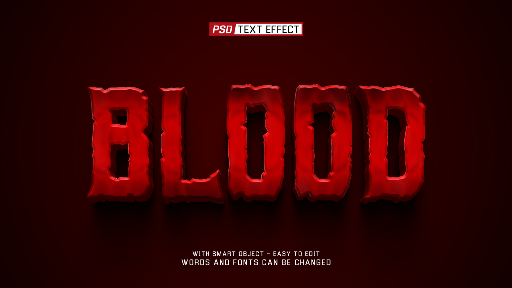 blood 3d text effect psd