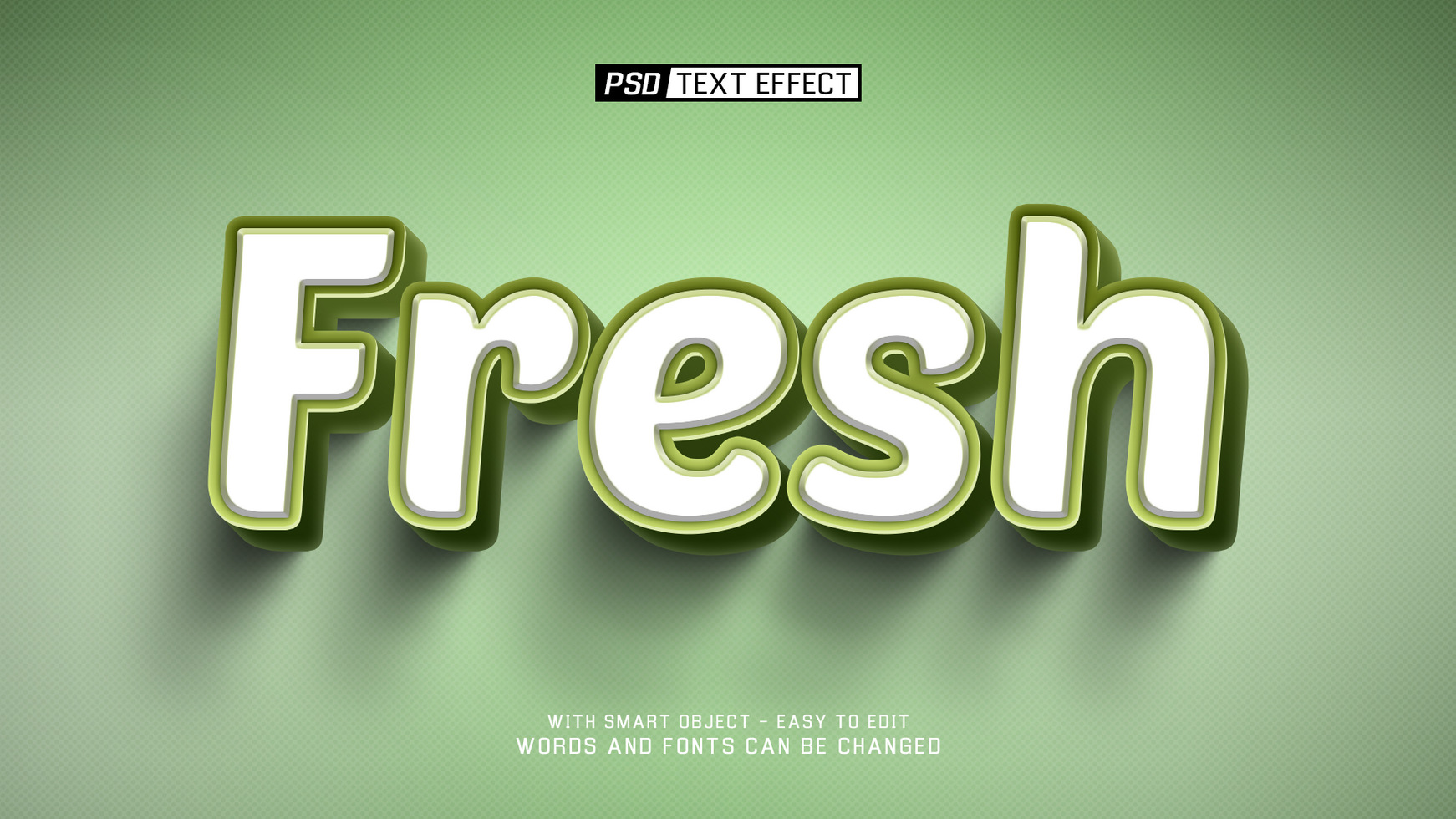 fresh 3d text effect psd