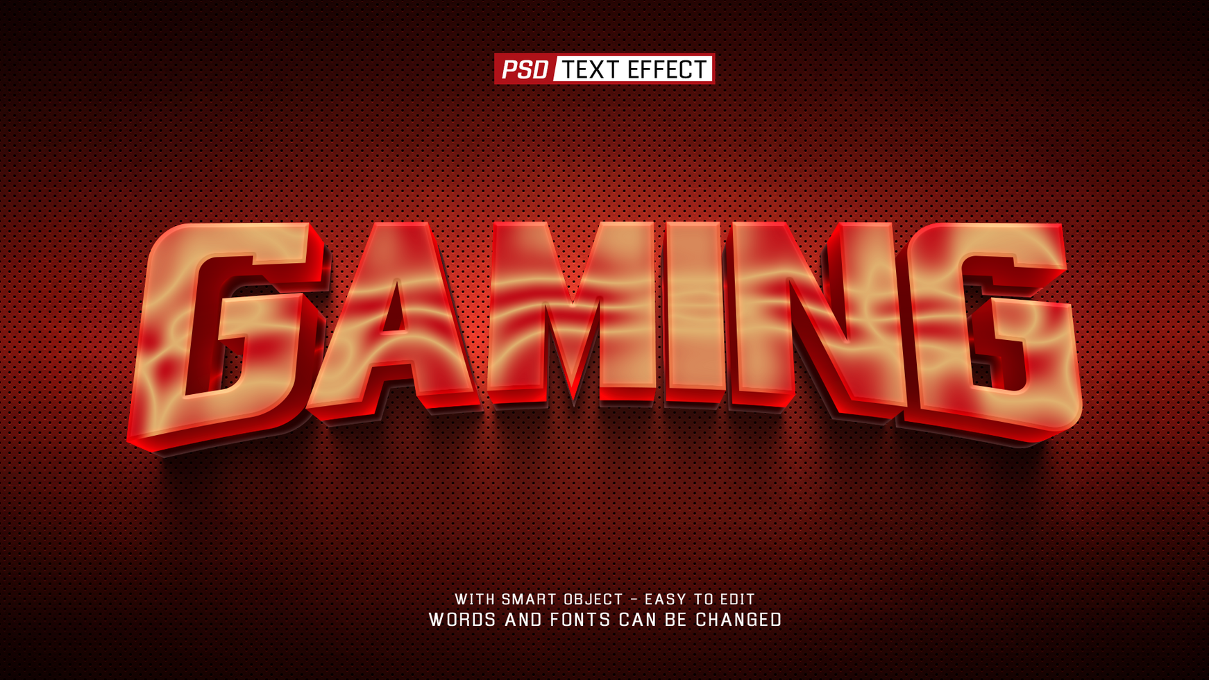 gaming 3d text effect psd