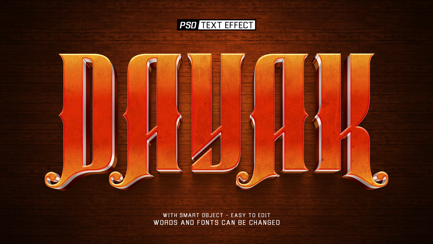 dayak text effect psd