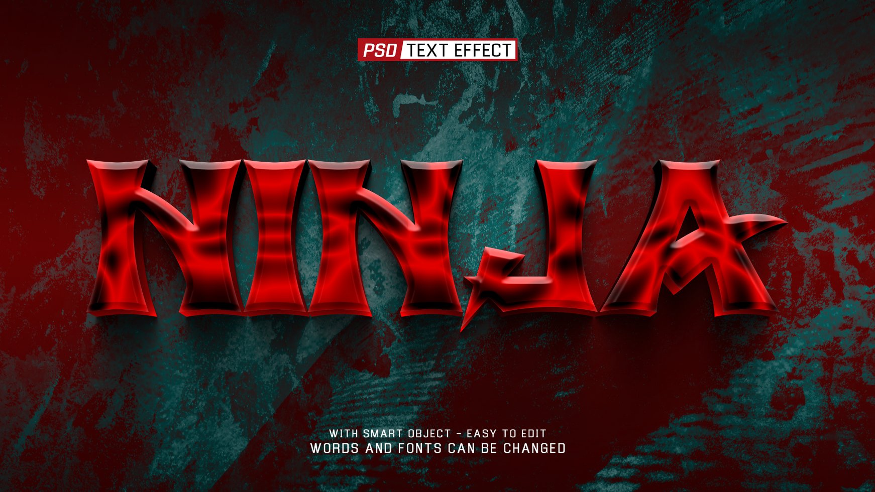 ninja text effect psd