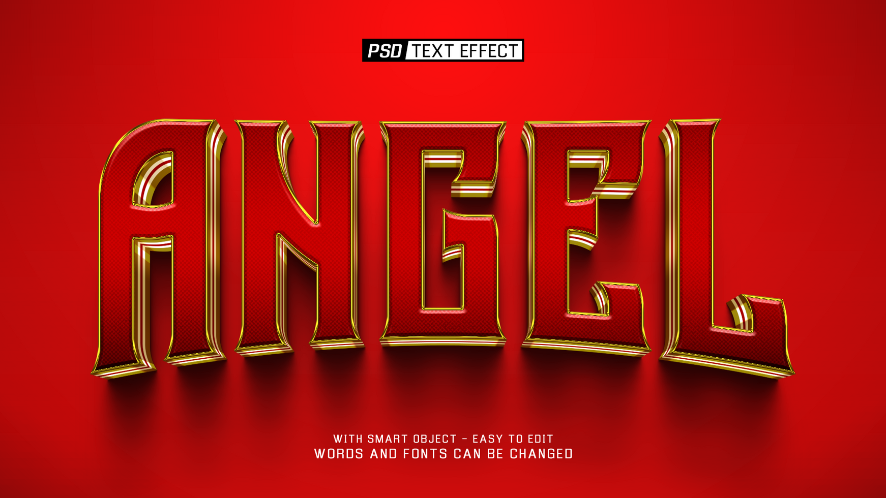 angel 3d text effect psd