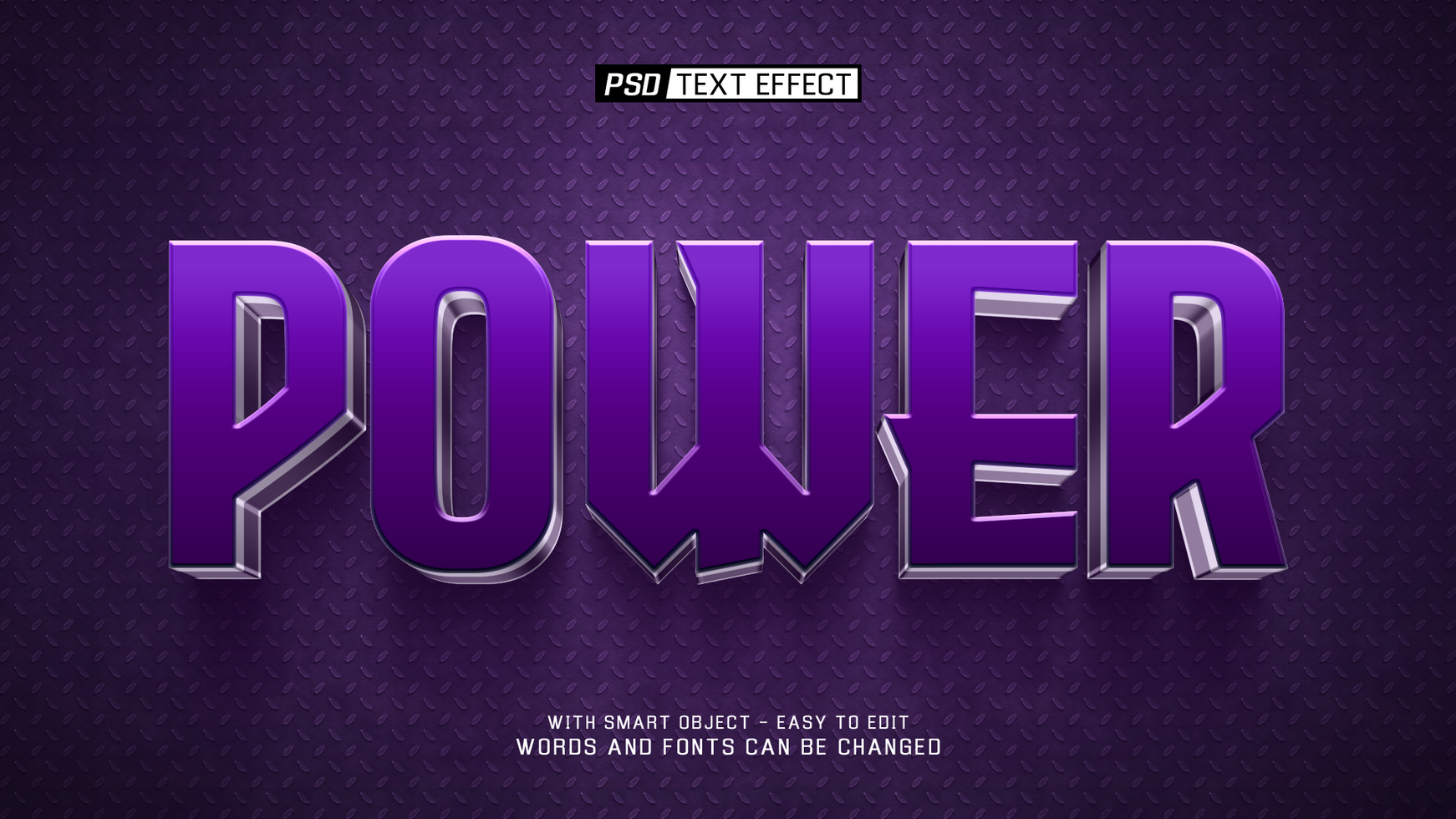 power 3d text effect psd