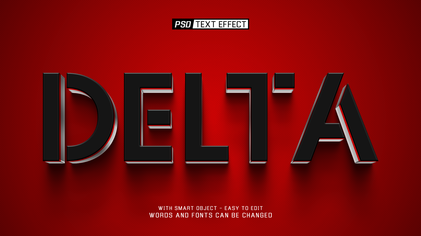 delta text effect psd