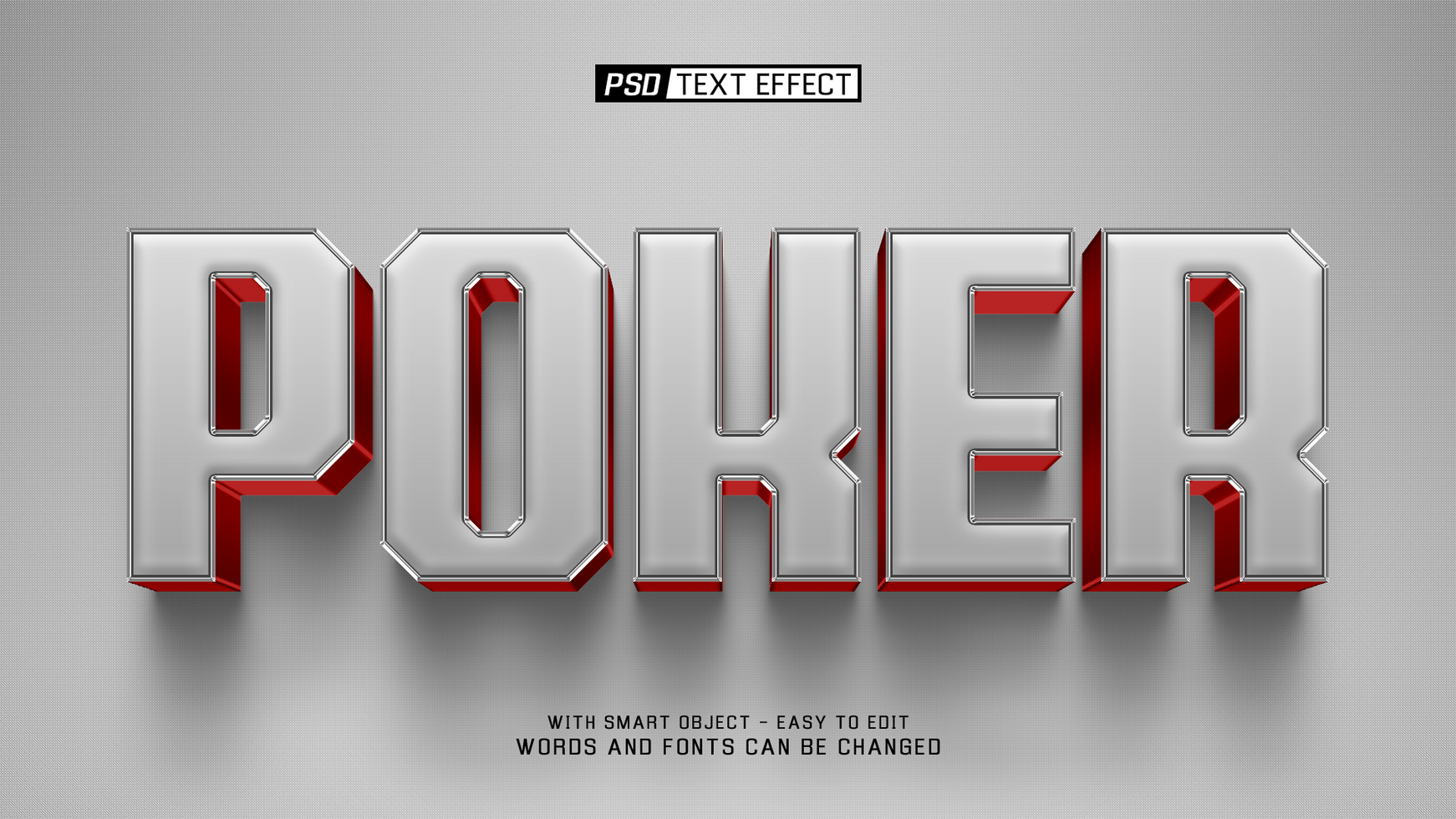poker 3d text effect psd