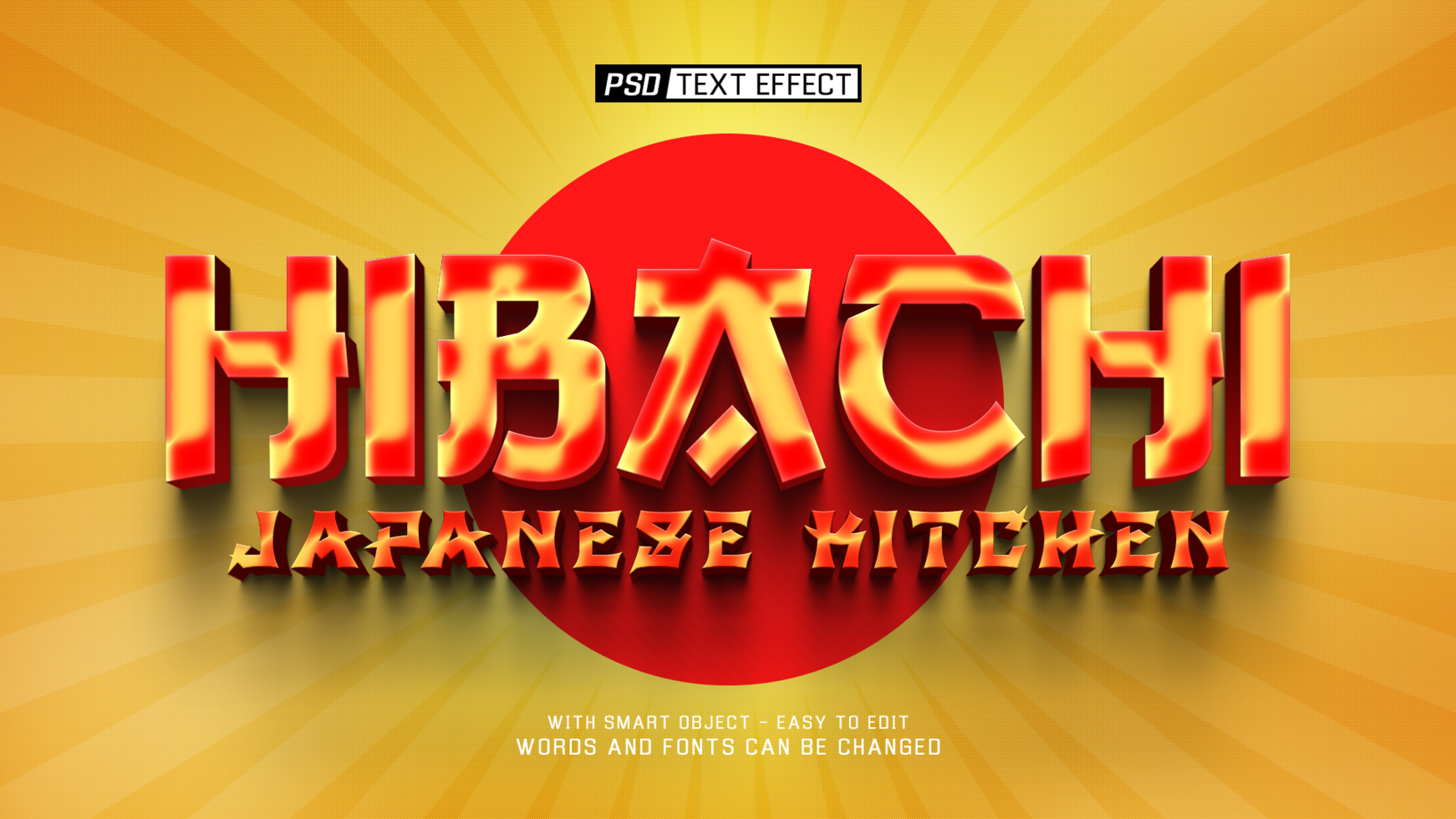 hibachi text effect psd