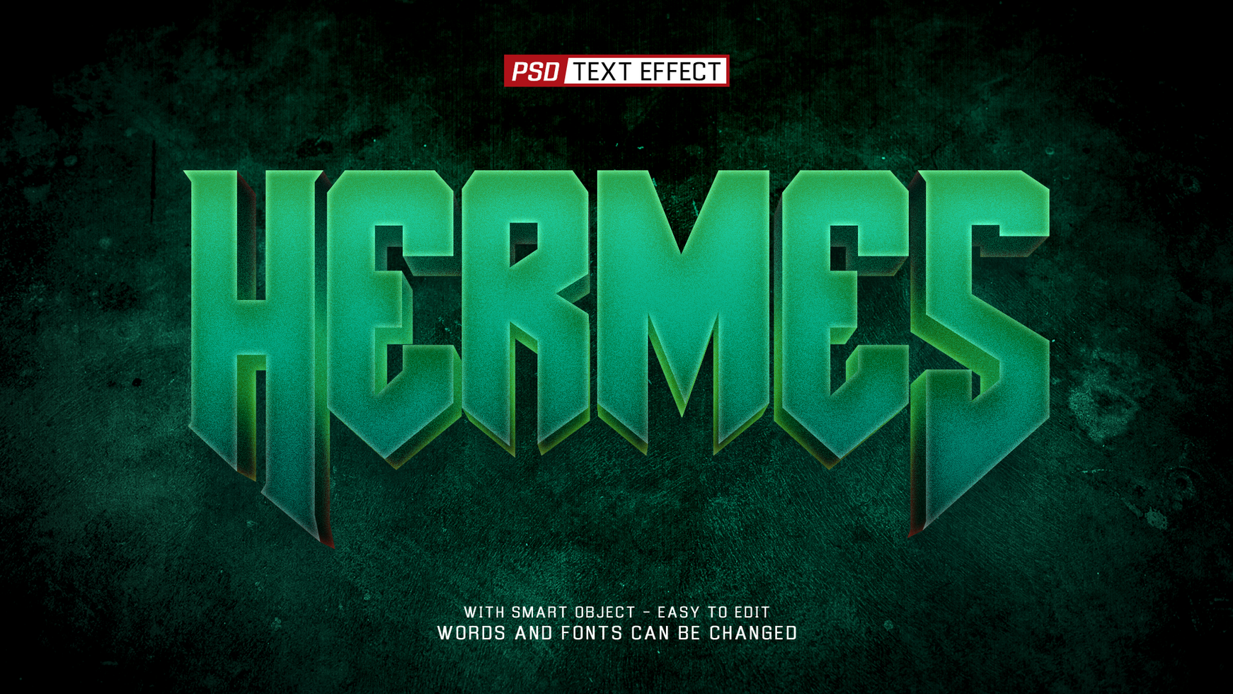 hermes 3d text effect psd