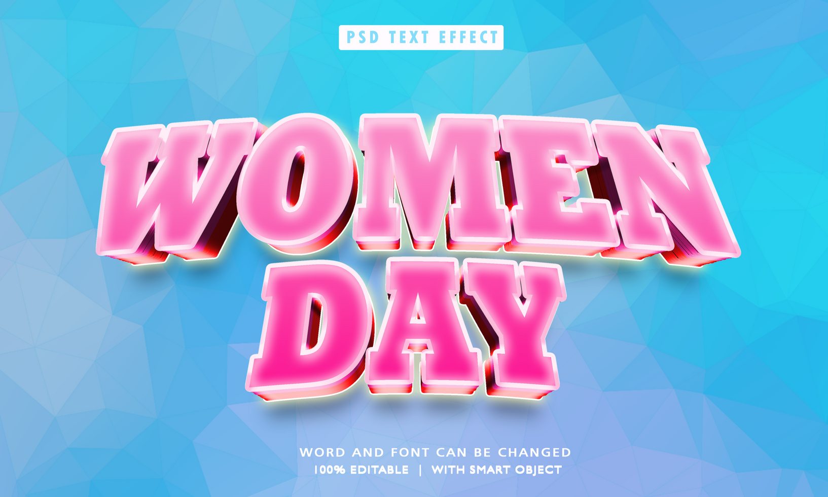 Women Day 3D Editable Text Effects psd