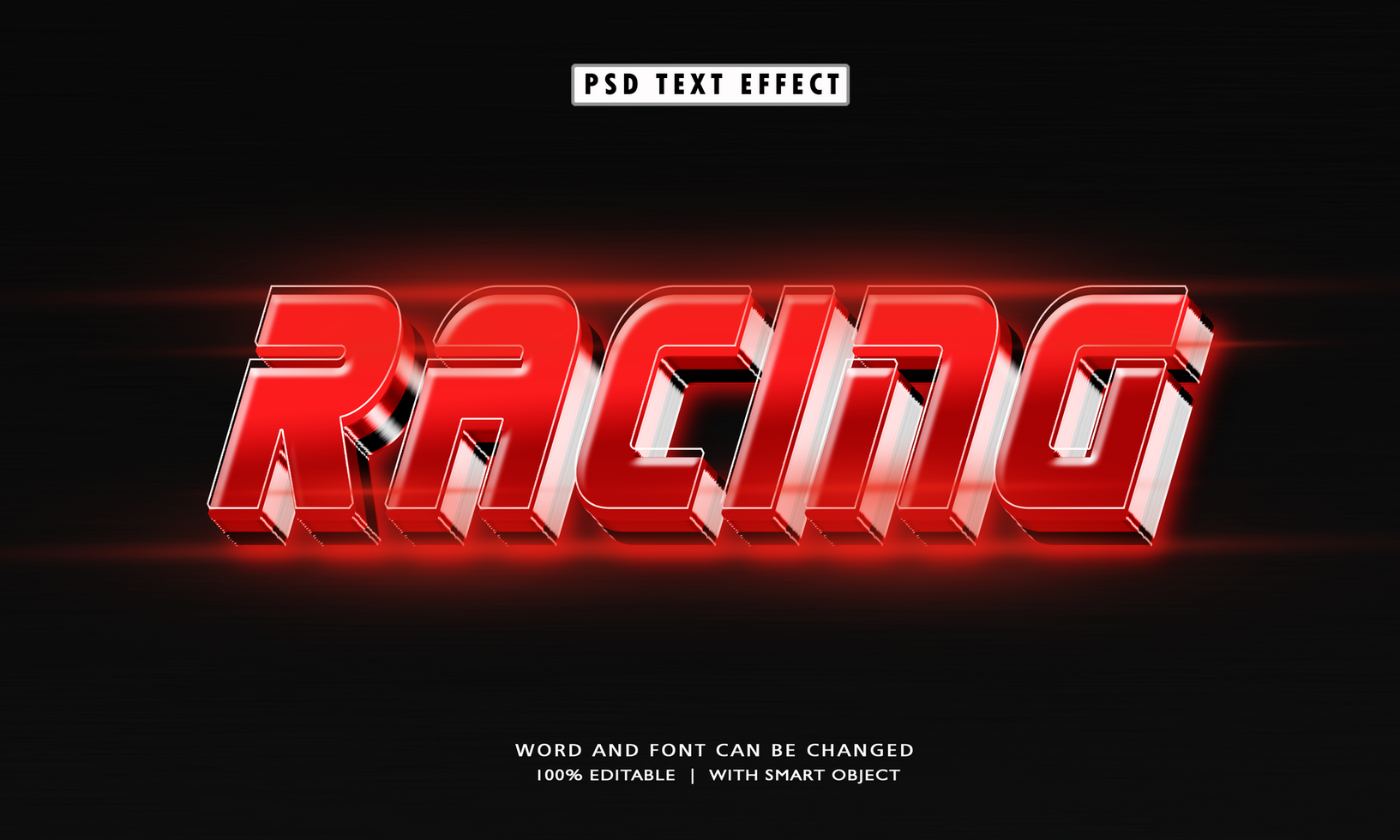 Racing 3D Editable Text Effects psd