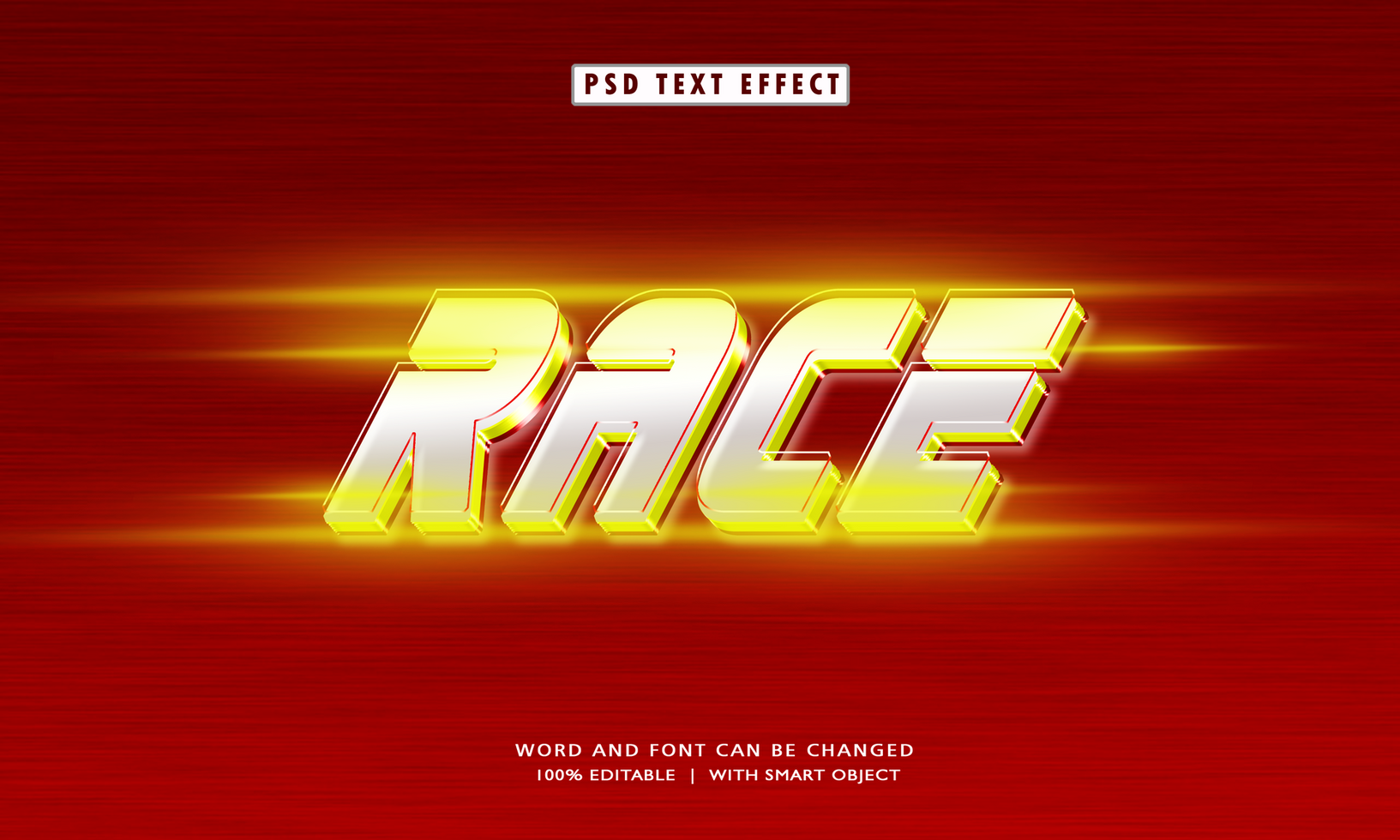 Race 3D Editable Text Effects psd
