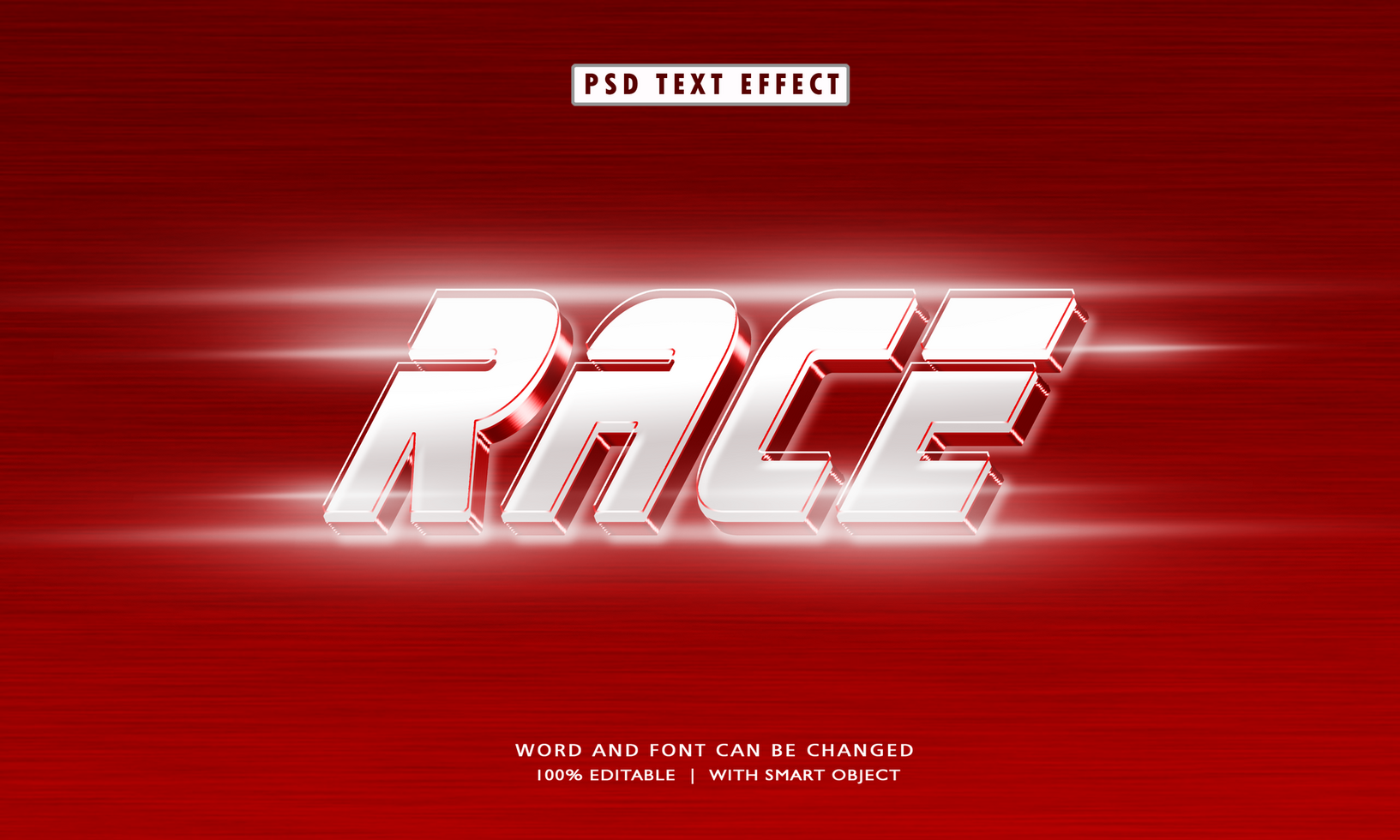 Race 3D Editable Text Effects psd