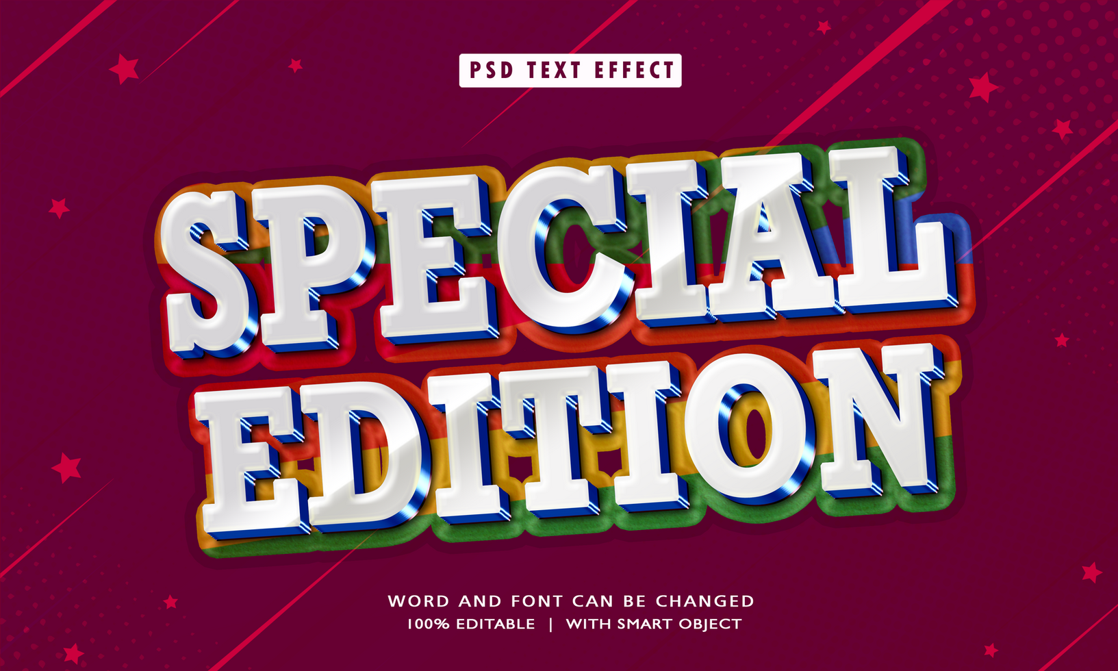 Special 3D Editable Text Effects psd