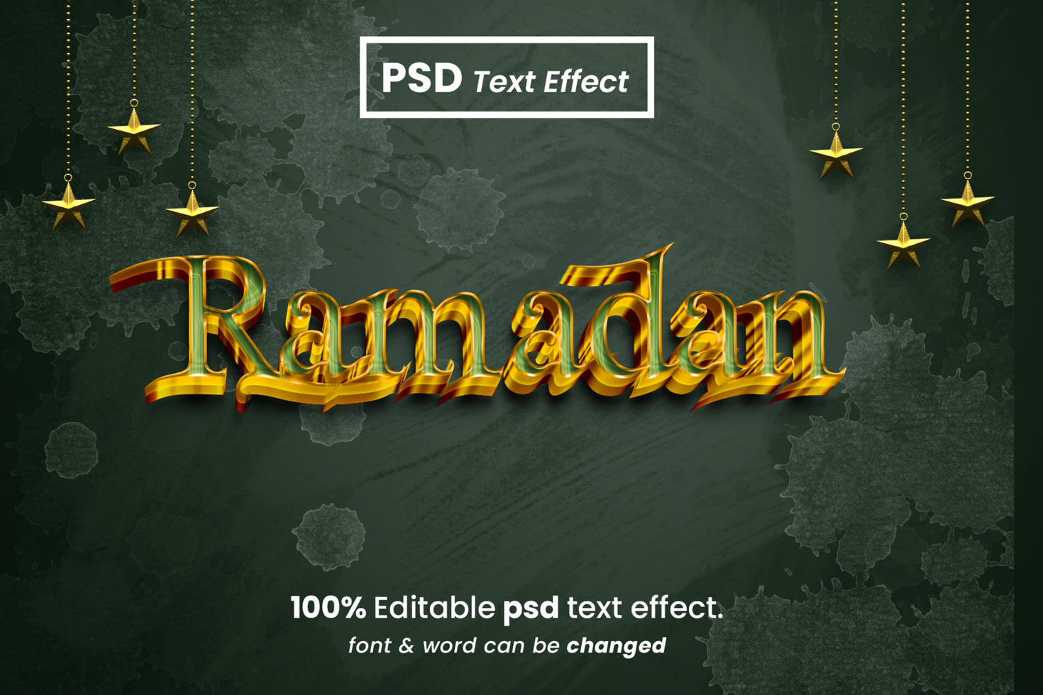 Ramadan Kareem 3D Editable Text Effect psd
