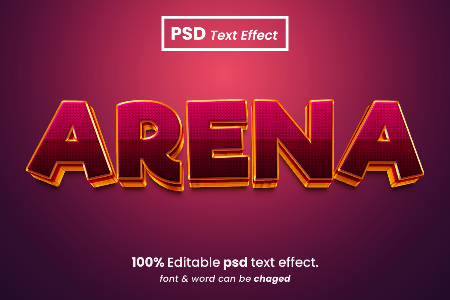 Arena 3D Editable Text Effect psd