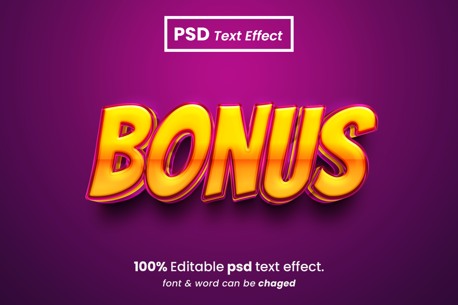 Bonus 3D Editable Text Effect psd