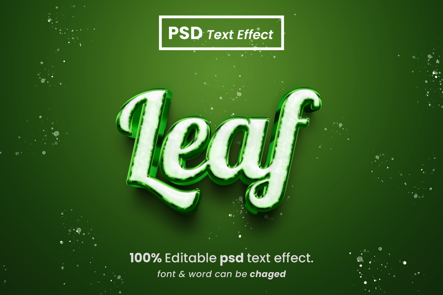 Natural Green 3D Editable Text Effect psd