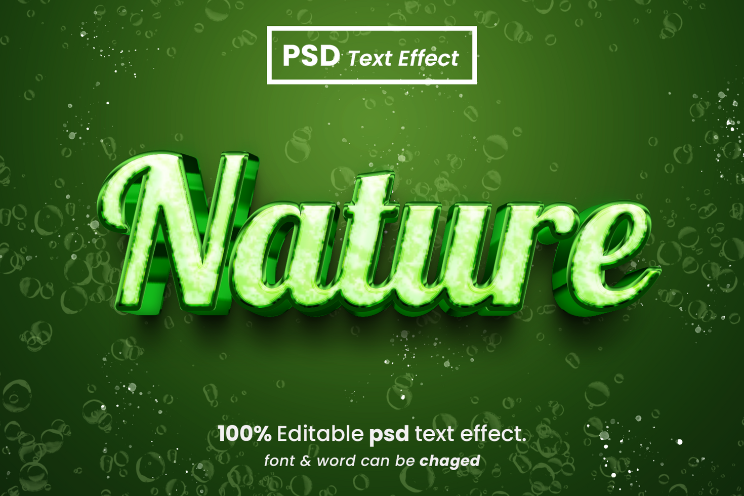 Natural Green 3D Editable Text Effect psd