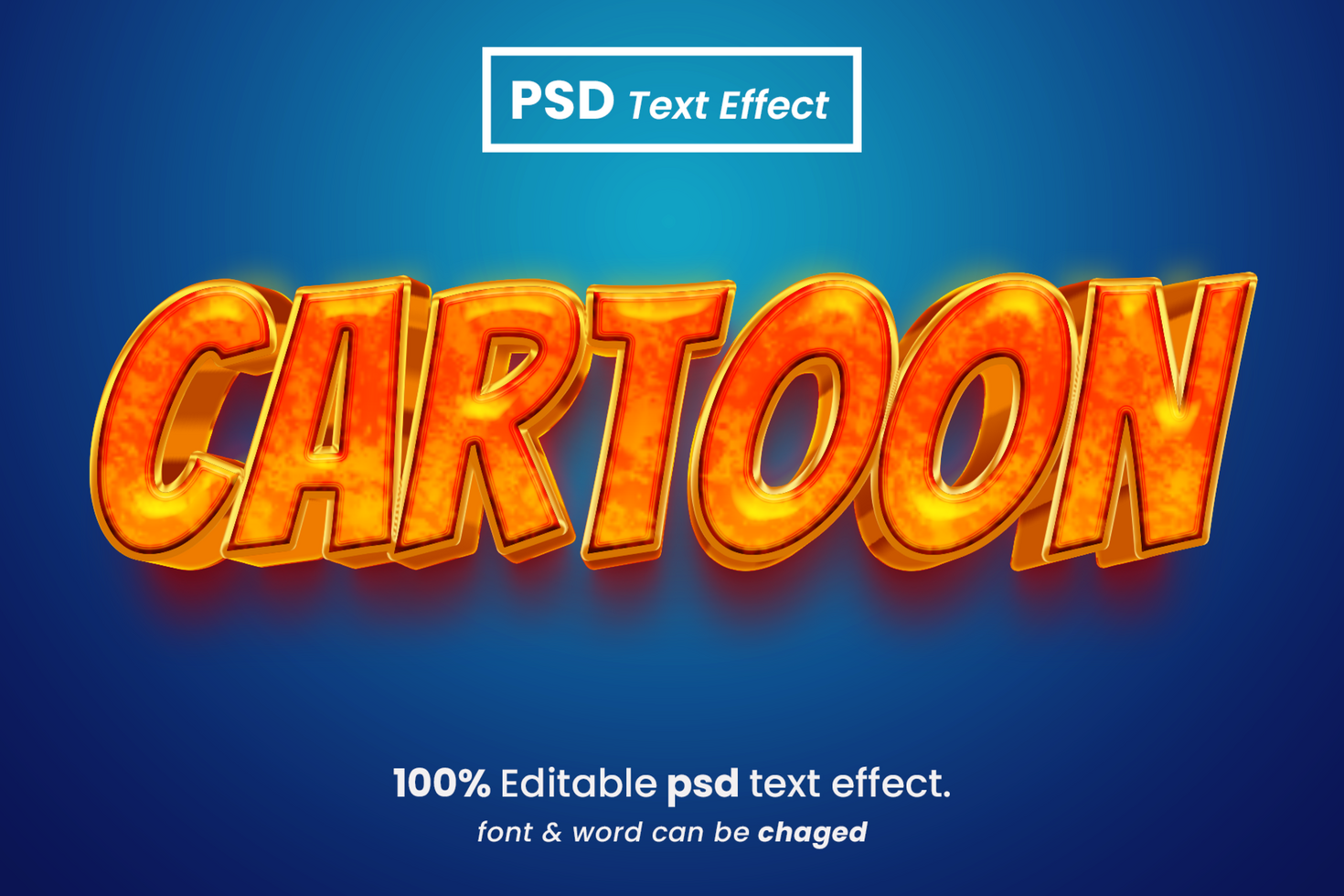 Cartoon 3D Editable Text Effect psd