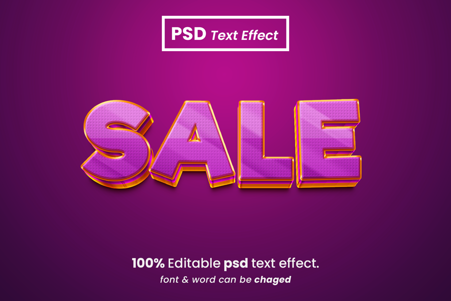Sale 3D Editable Text Effect psd