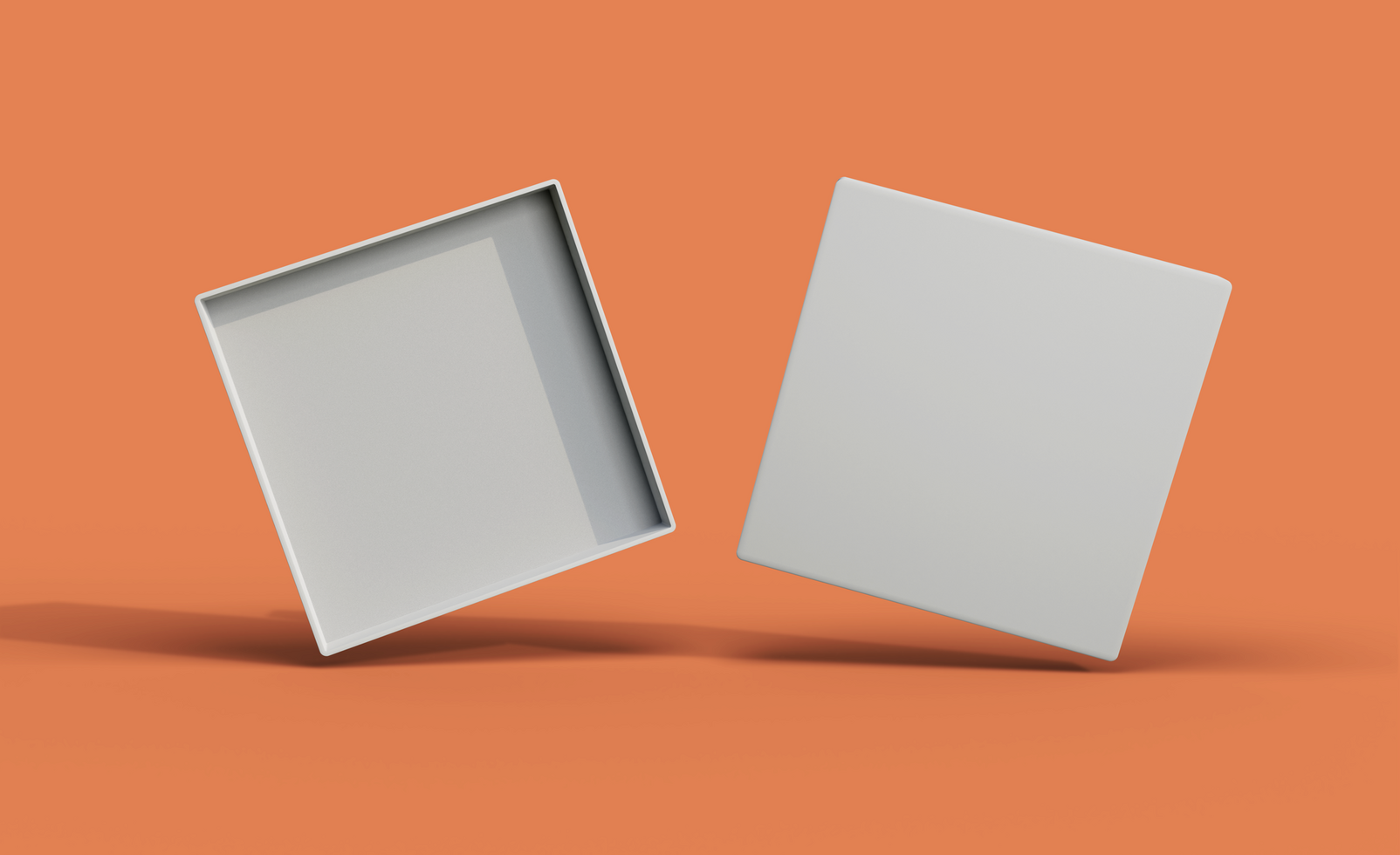Square box mockup design psd