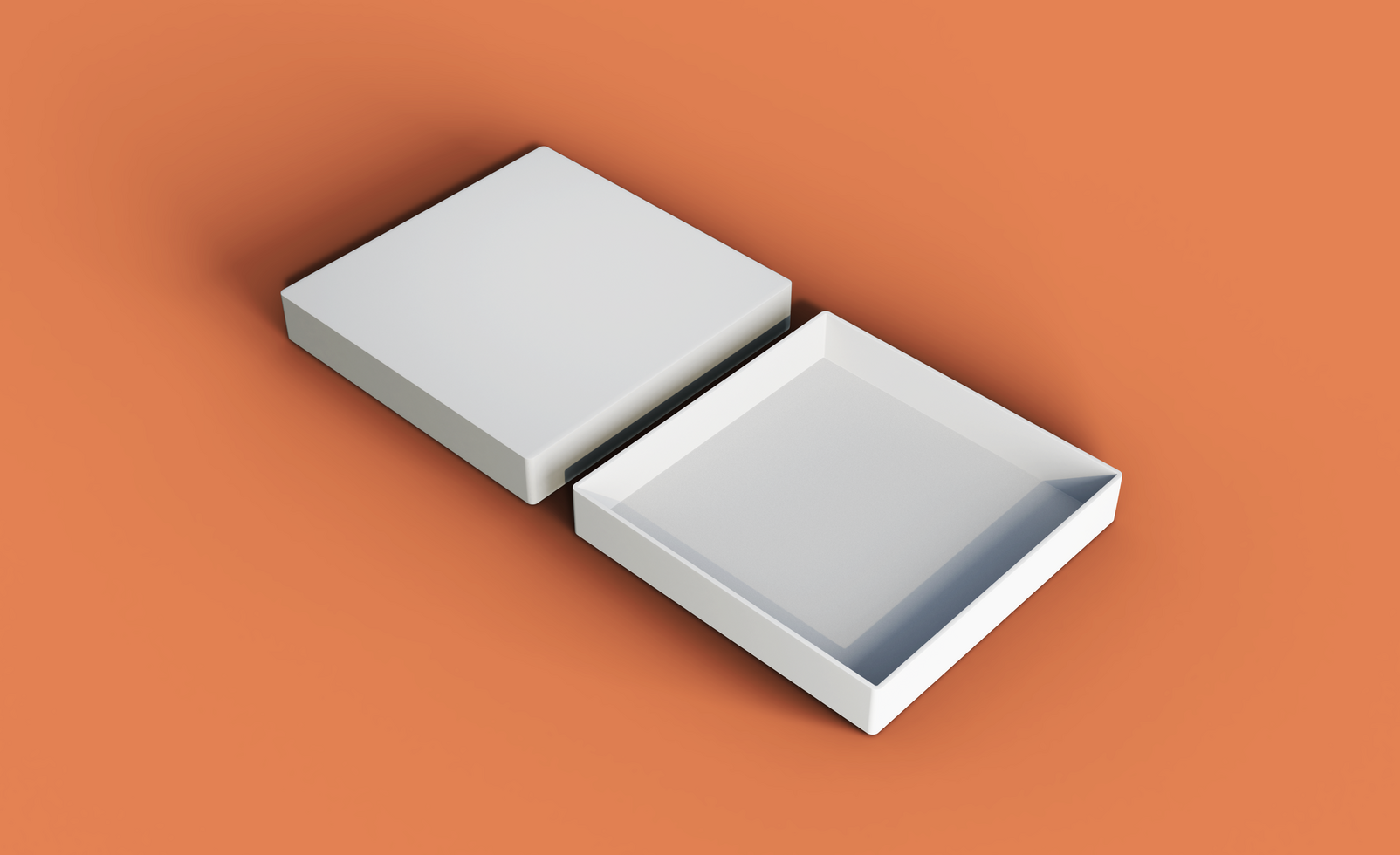 Square box mockup design psd