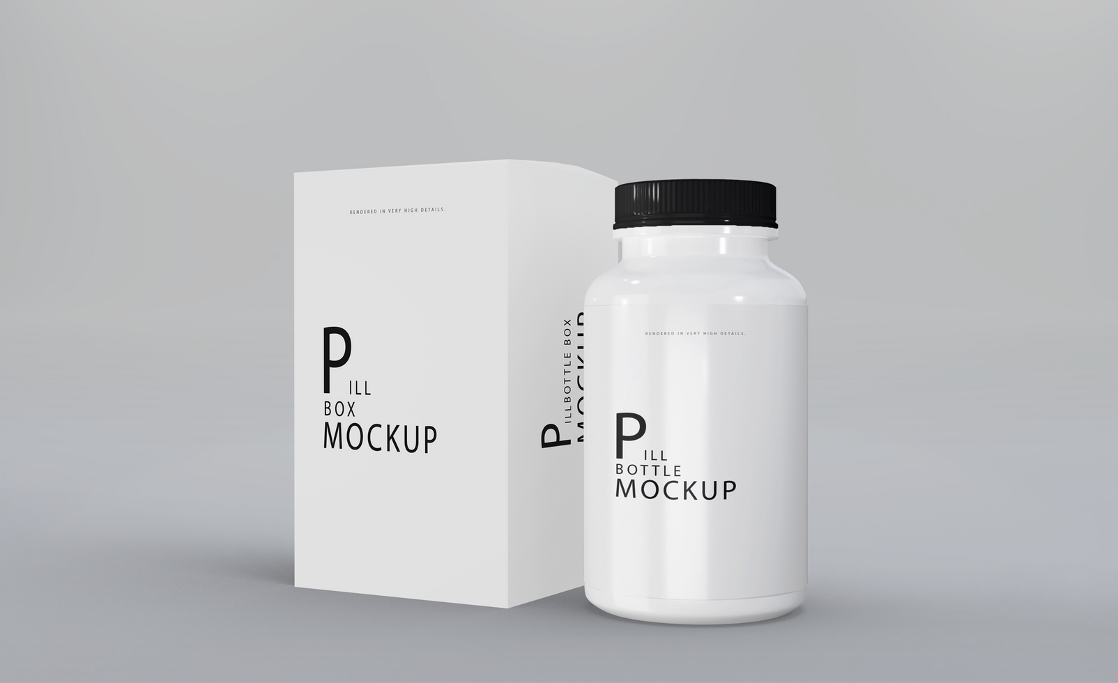 3d realistic render pill box mockup design psd