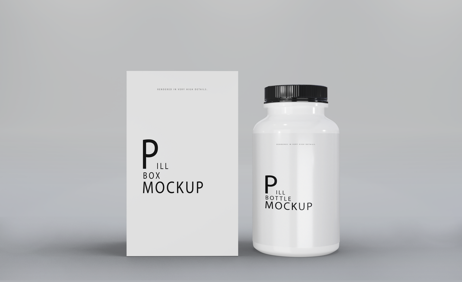 3d realistic render pill box mockup design psd