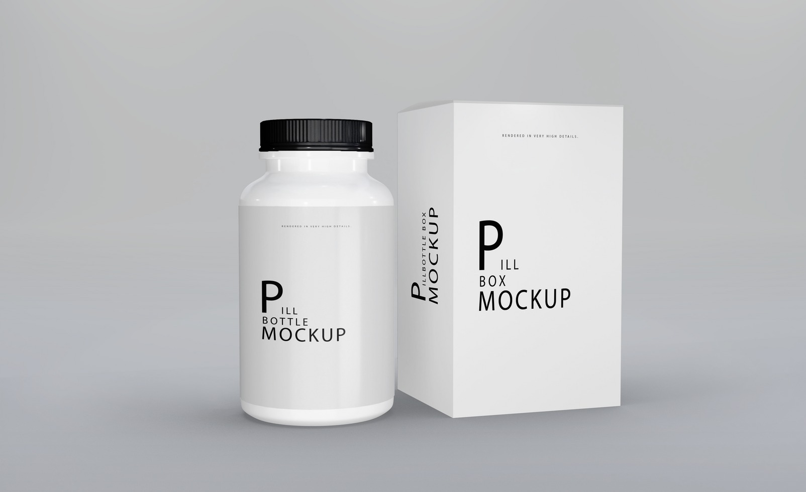 3d realistic render pill box mockup design psd