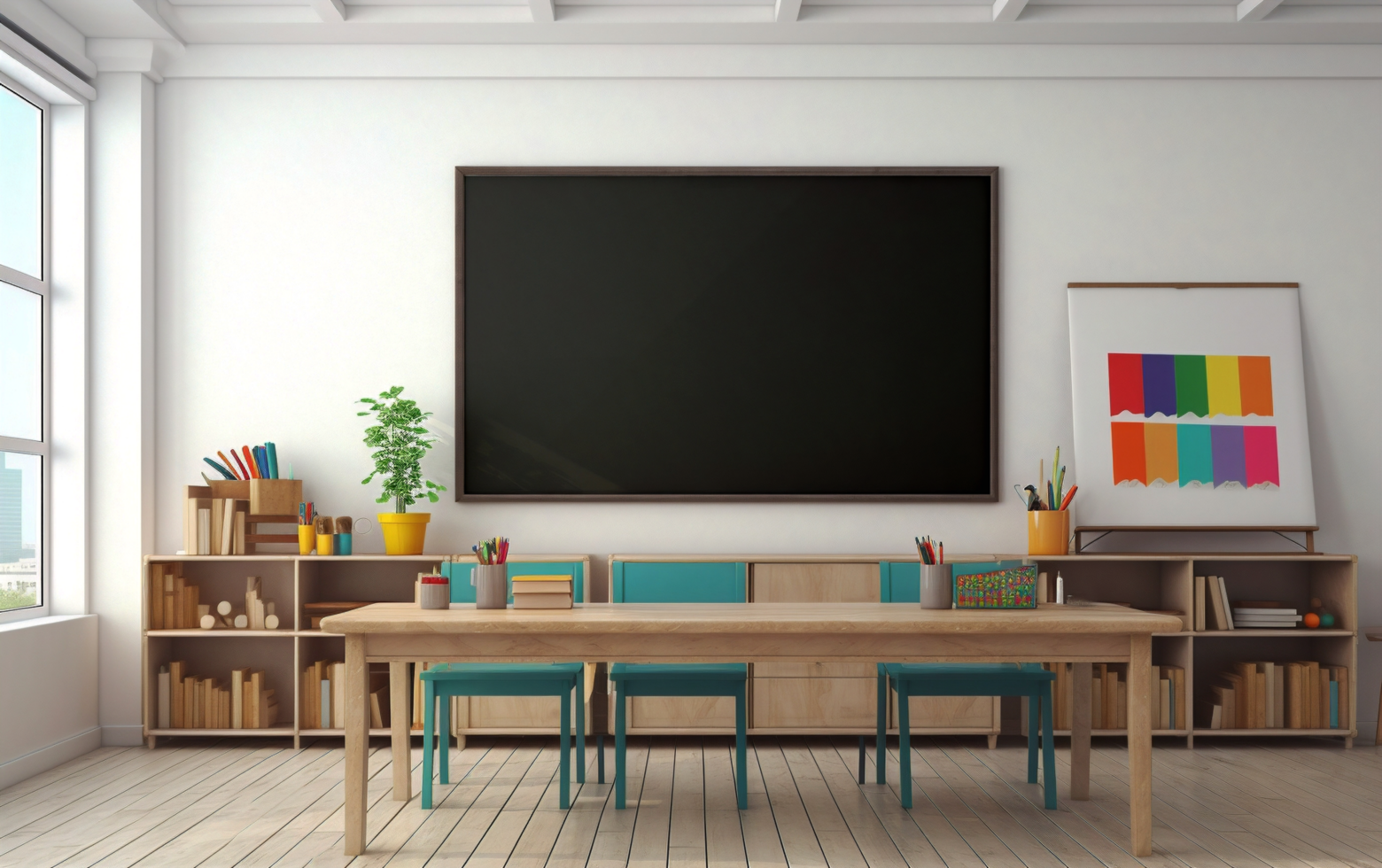 front view of chalkboard mockup design psd