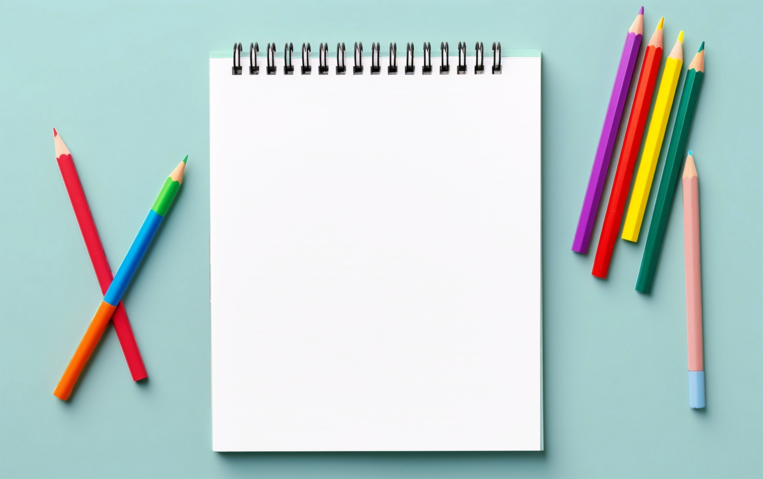 Notebook mockup with school tools psd