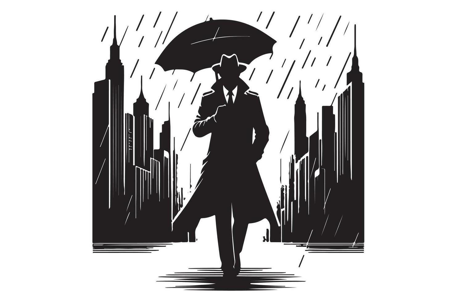 Print a man silhouette image and icon. vector