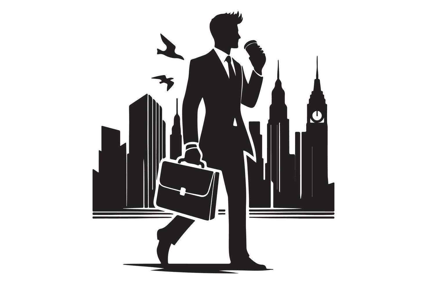 Print a man silhouette image and icon. vector