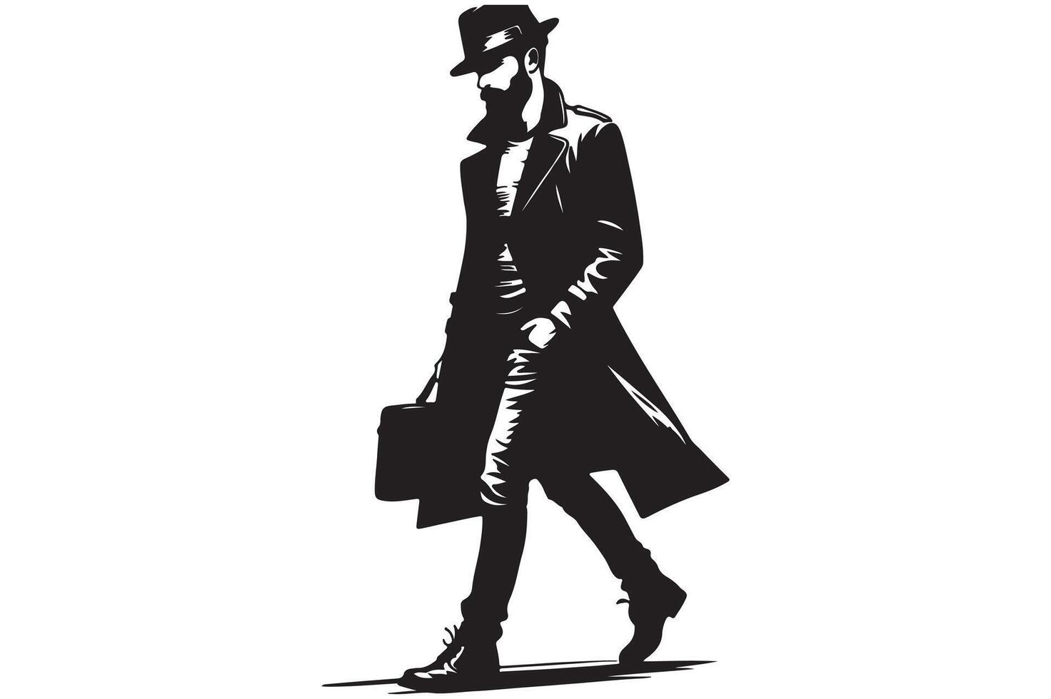 Print a man silhouette image and icon. vector