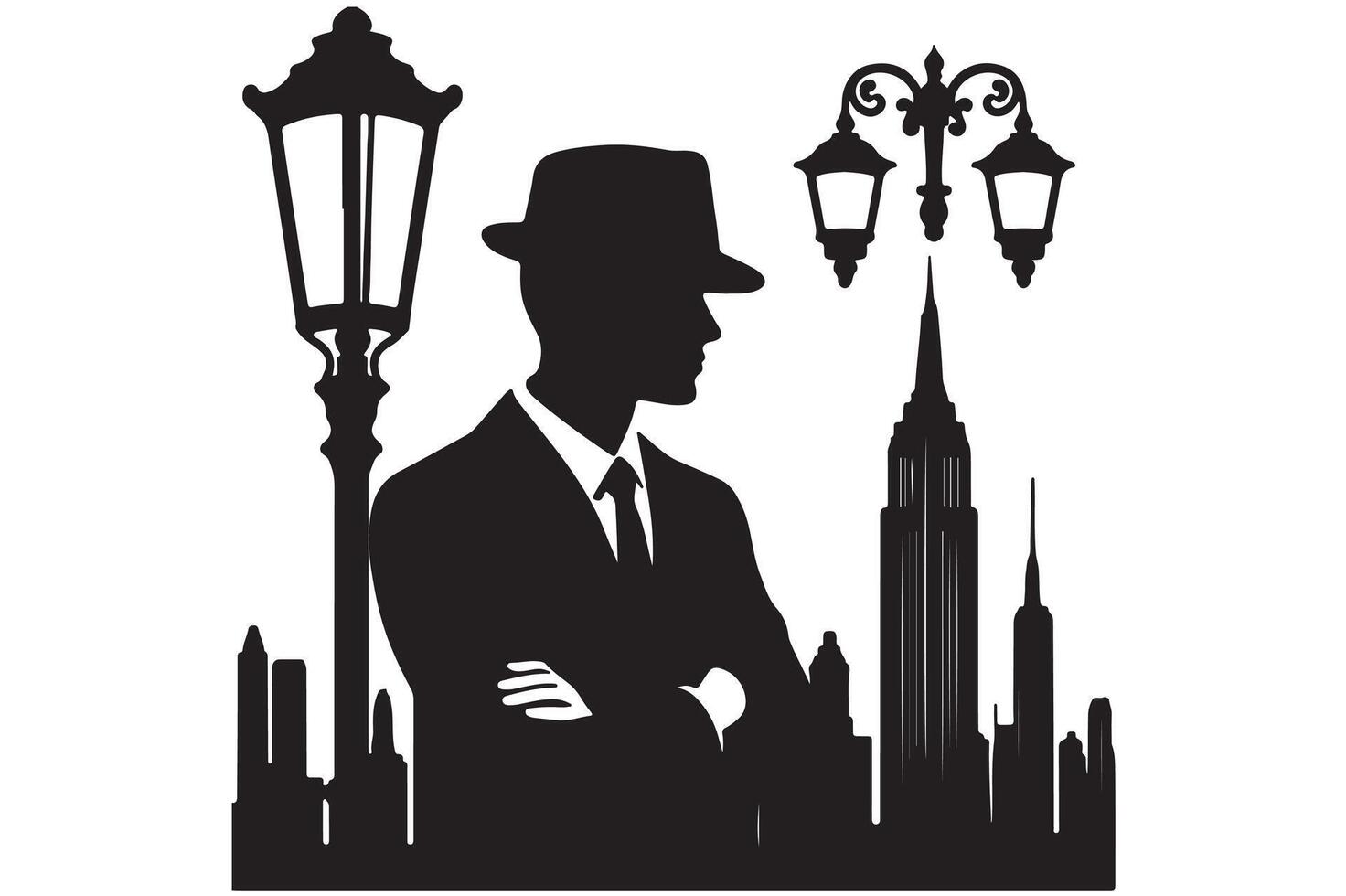 Print a man silhouette image and icon. vector