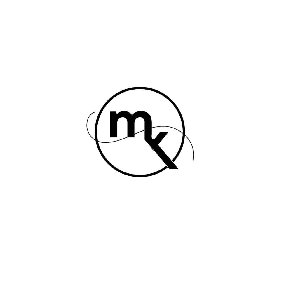 mk initial letter logo design vector