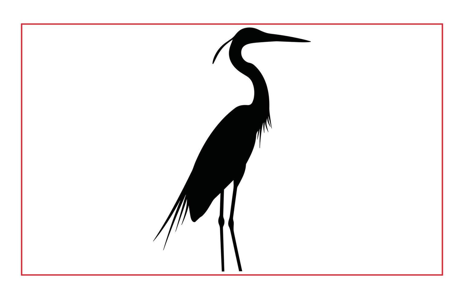 Heron Birds silhouette illustration, Silhouette of standing Heron vector