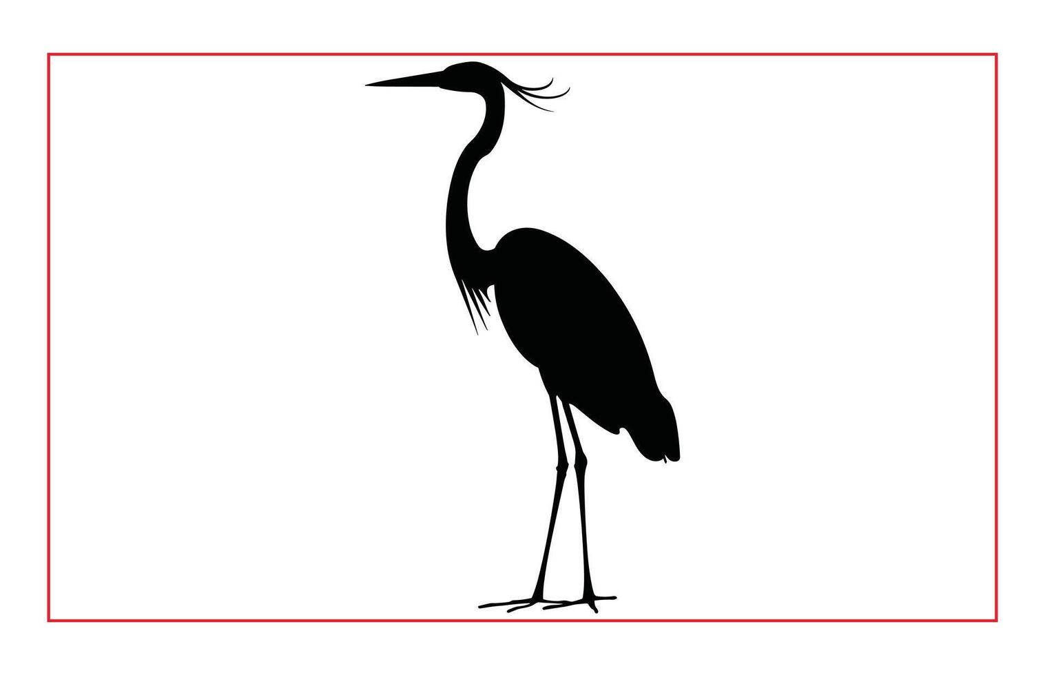 Heron Birds silhouette illustration, Silhouette of standing Heron vector