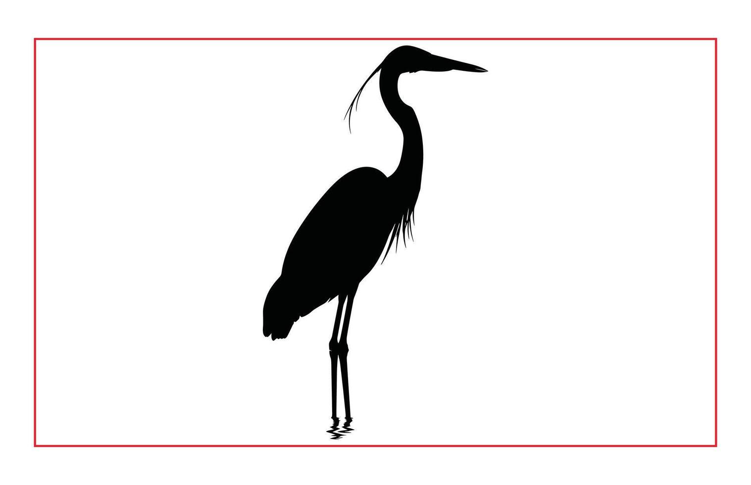 Heron Birds silhouette illustration, Silhouette of standing Heron vector