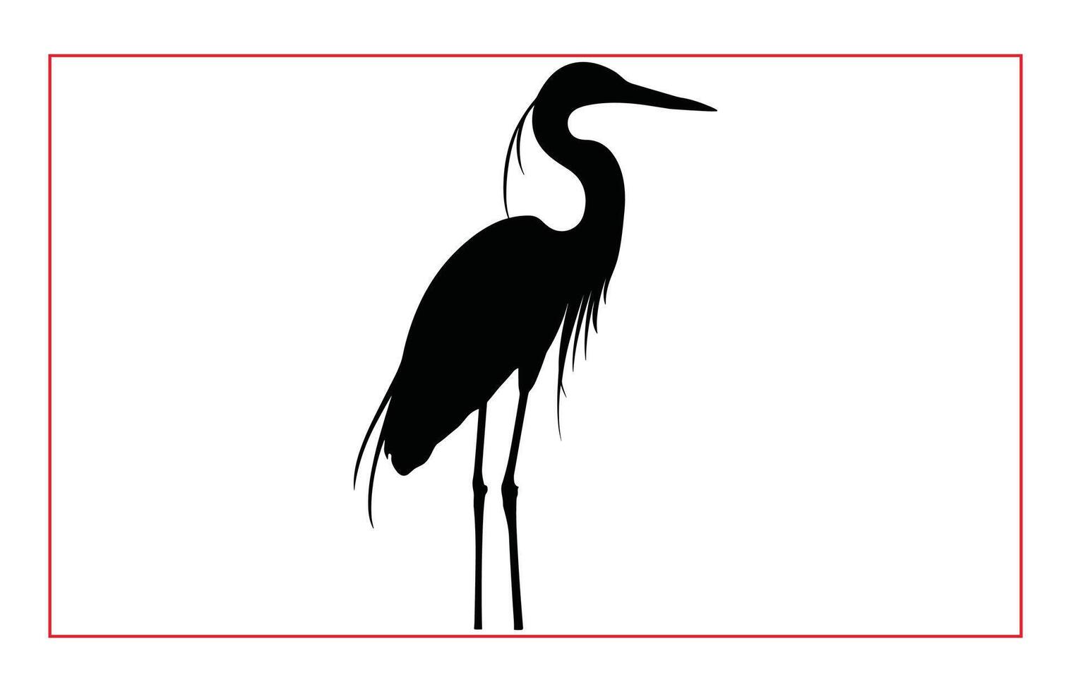 Heron Birds silhouette illustration, Silhouette of standing Heron vector