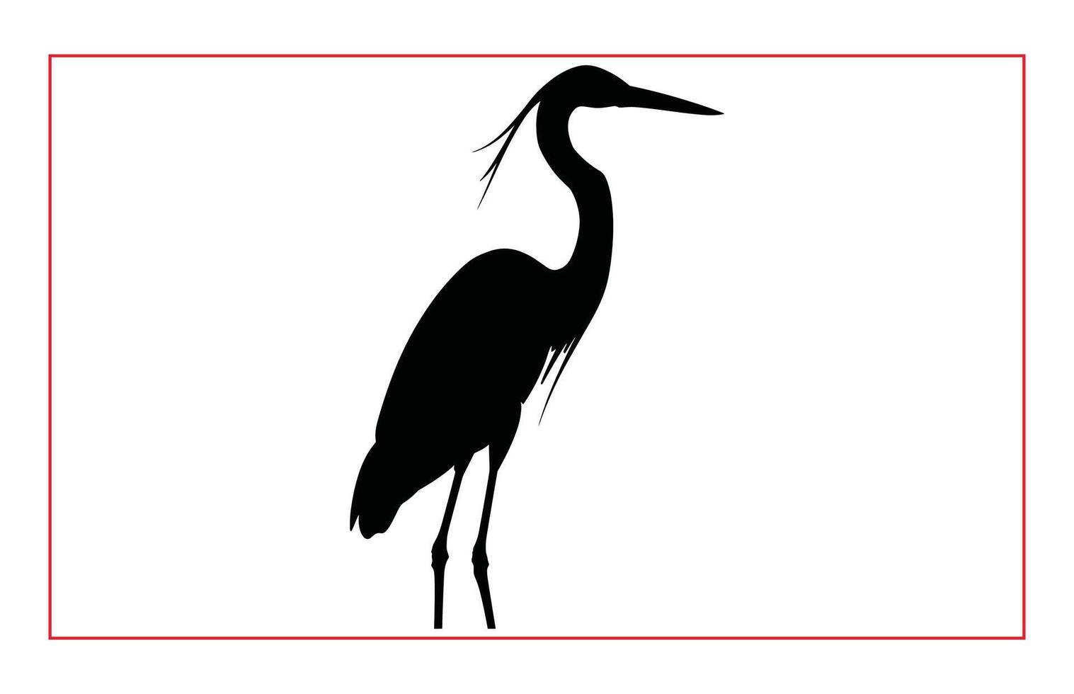 Heron Birds silhouette illustration, Silhouette of standing Heron vector