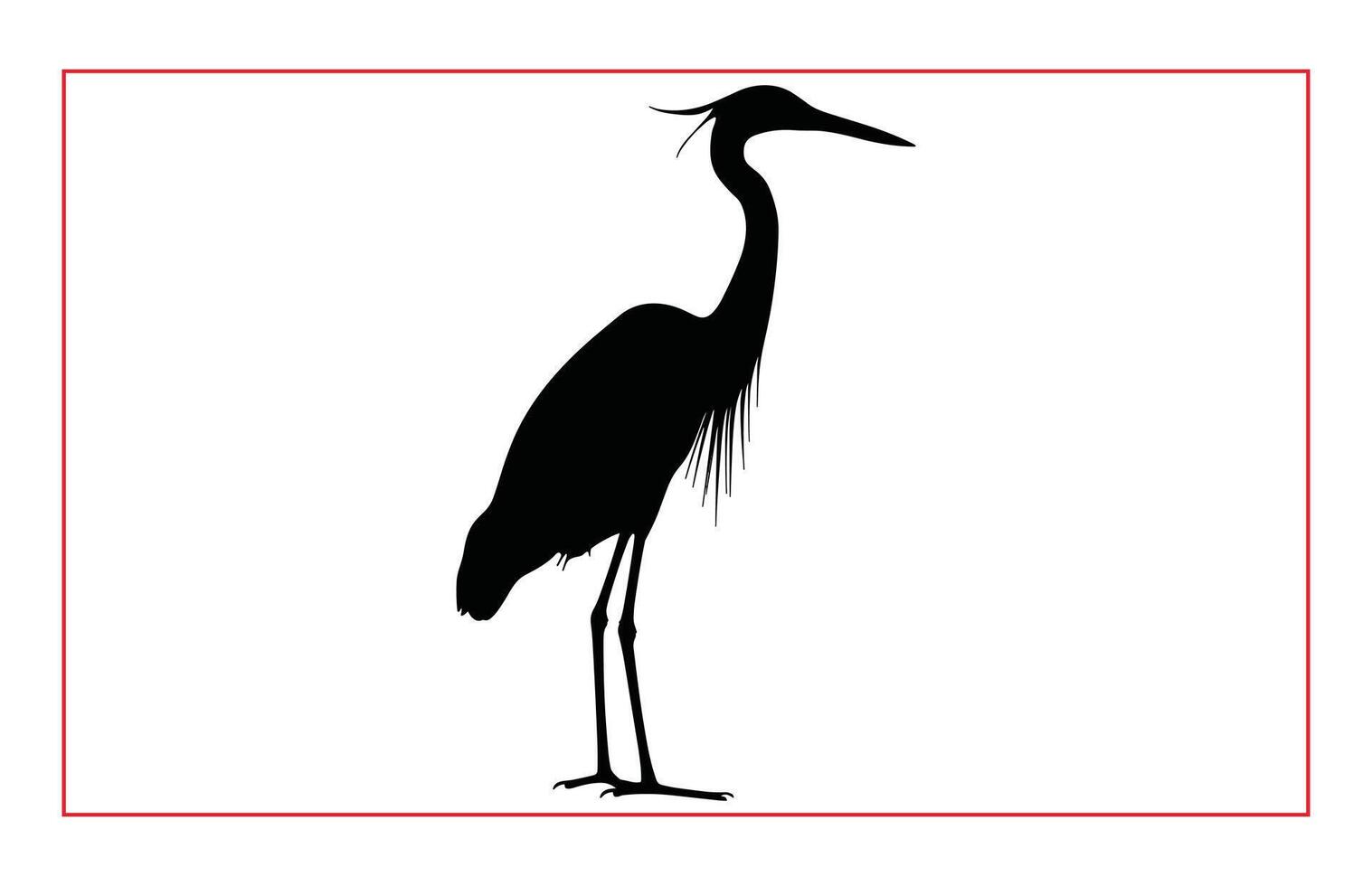 Heron Birds silhouette illustration, Silhouette of standing Heron vector