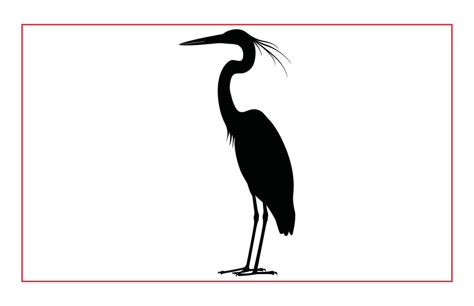 Heron Birds silhouette illustration, Silhouette of standing Heron vector