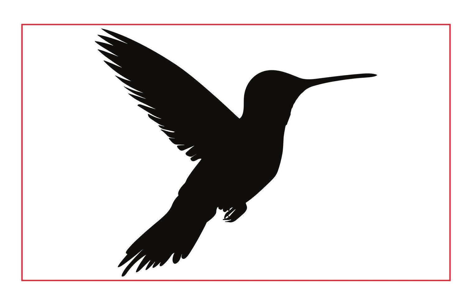 Hummingbird silhouette, Humming bird flying in open air vector