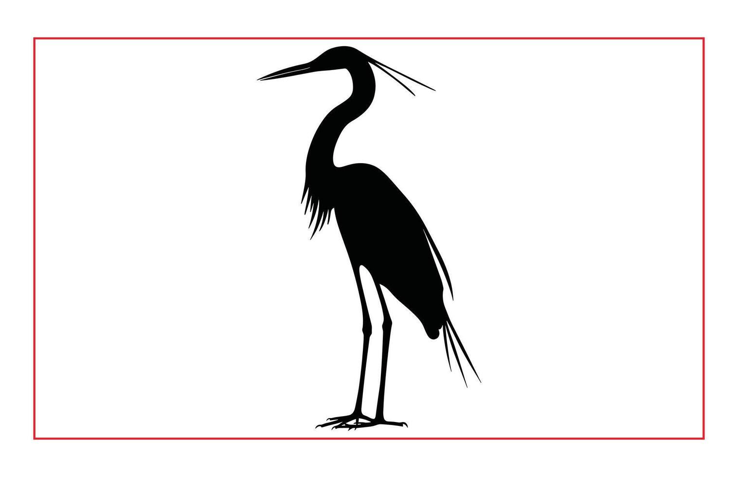 Heron Birds silhouette illustration, Silhouette of standing Heron vector